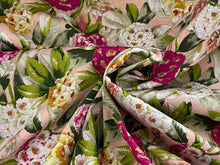 Load image into Gallery viewer, Designer Pink Abstract Hydrangea Floral 100% Cotton.       1/4 Metre Price