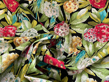 Load image into Gallery viewer, Designer Black Abstract Hydrangea Floral 100% Cotton.       1/4 Metre Price