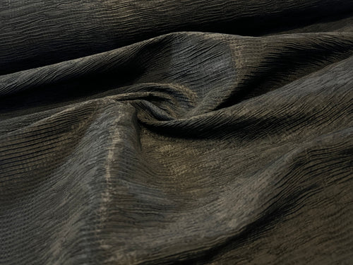 #1552  Black 100% Polyester Issey Crinkle Remnants