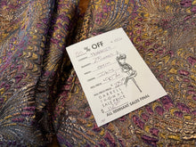 Load image into Gallery viewer, #1556 Purple &amp; Gold Feather Matelasse.Remnants
