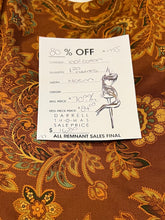 Load image into Gallery viewer, #1755 Hiatus Caramel &amp; Gold Paisley 100% Cotton Remnant 80% off!!!