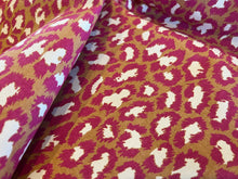Load image into Gallery viewer, Designer Passion Pink Spotted Cat 100% Cotton 15,000 DR 75% off!! 1/4 Metre Price