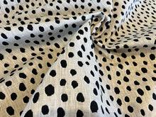 Load image into Gallery viewer, Designer Animal Spots 100% Linen 15,000 DR 80% off!! 1/4 Metre Price