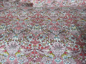 Strawberry Thief -  Pink Liberty of London Tana Lawn 100% Cotton.    1/4 Meter Price