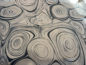 #1063 Grey Designer Tree Swirl 100% Linen Remnant