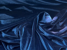 Load image into Gallery viewer, Regal Navy Stretch Velvet 93% Polyester 7% Spandex     1/4 Meter Price