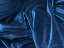 Load image into Gallery viewer, Regal Navy Stretch Velvet 93% Polyester 7% Spandex     1/4 Meter Price