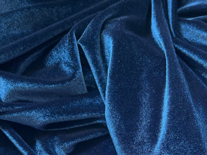 Regal Navy Stretch Velvet 93% Polyester 7% Spandex     1/4 Meter Price