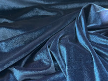 Load image into Gallery viewer, Regal Navy Stretch Velvet 93% Polyester 7% Spandex     1/4 Meter Price