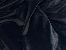 Load image into Gallery viewer, Black Stretch Velvet 93% Polyester 7% Spandex     1/4 Meter Price