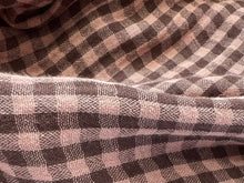 Load image into Gallery viewer, Brown &amp; Tan Gingham 100% Cotton Double Gauze  1/4 Metre Price