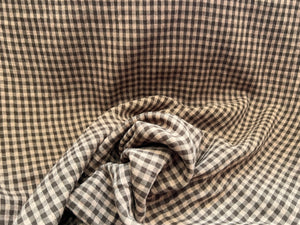 Brown & Tan Gingham 100% Cotton Double Gauze  1/4 Metre Price