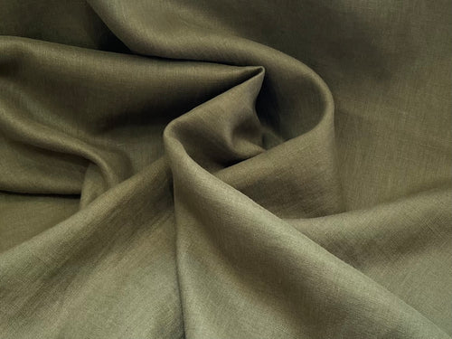 Khaki Green 100% Linen     1/4 Meter Price