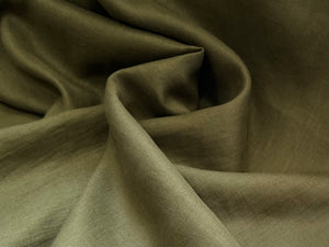 Khaki Green 100% Linen     1/4 Meter Price