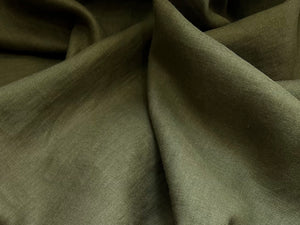 Khaki Green 100% Linen     1/4 Meter Price
