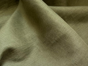 Khaki Green 100% Linen     1/4 Meter Price