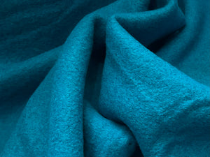 Electric Turquoise Boiled 100% Wool Coating    1/4 Meter Price