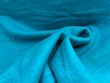 Load image into Gallery viewer, Electric Turquoise Boiled 100% Wool Coating    1/4 Meter Price