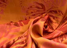 Load image into Gallery viewer, Lyocell Tangerine Sunset Palms    1/4 Metre Price