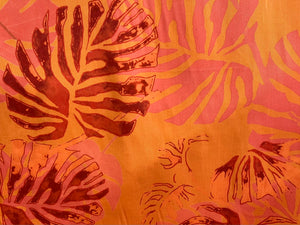 Lyocell Tangerine Sunset Palms    1/4 Metre Price