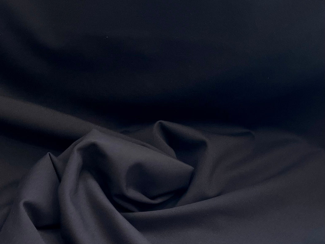 Navy Blue Lightweight Ponte di Roma Knit 65% Viscose 30% Nylon 5% Spandex.  1/4 Meter Price