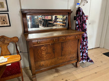 Load image into Gallery viewer, Antique 2 piece Tiger Oak Buffett