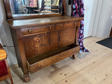 Load image into Gallery viewer, Antique 2 piece Tiger Oak Buffett