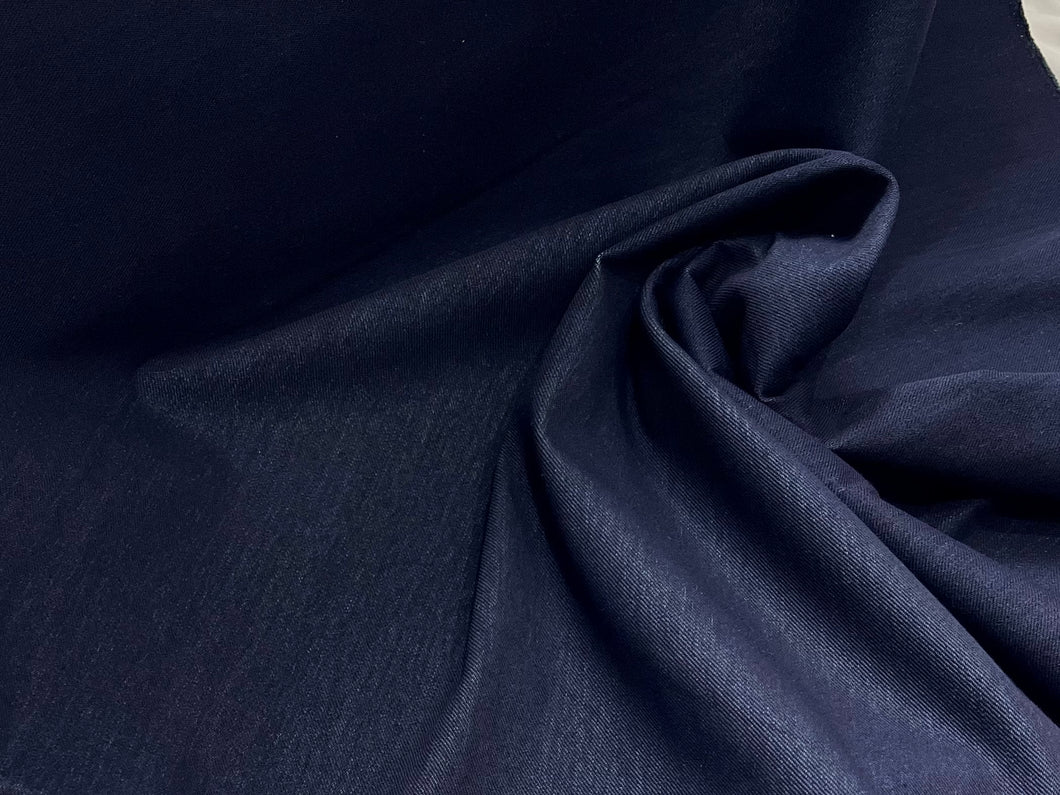 Indigo Blue Denim Stretch Knit 56% Cotton 34% Poly 10% Spandex  1/4 Metre Price