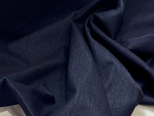 Load image into Gallery viewer, Indigo Blue Denim Stretch Knit 56% Cotton 34% Poly 10% Spandex  1/4 Metre Price