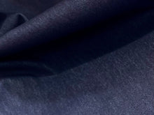 Load image into Gallery viewer, Indigo Blue Denim Stretch Knit 56% Cotton 34% Poly 10% Spandex  1/4 Metre Price