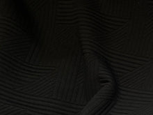 Load image into Gallery viewer, Black Textured Geometric Cable Knit 93% Polyester 5% Rayon 2% Spandex