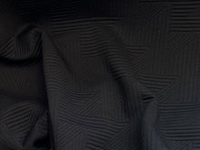 Load image into Gallery viewer, Black Textured Geometric Cable Knit 93% Polyester 5% Rayon 2% Spandex