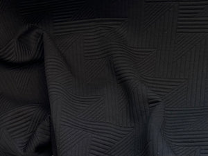 Black Textured Geometric Cable Knit 93% Polyester 5% Rayon 2% Spandex