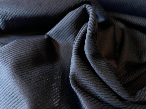 Indigo Wide Wale Corduroy 98% Cotton 2% Spandex.    1/4 Metre Price