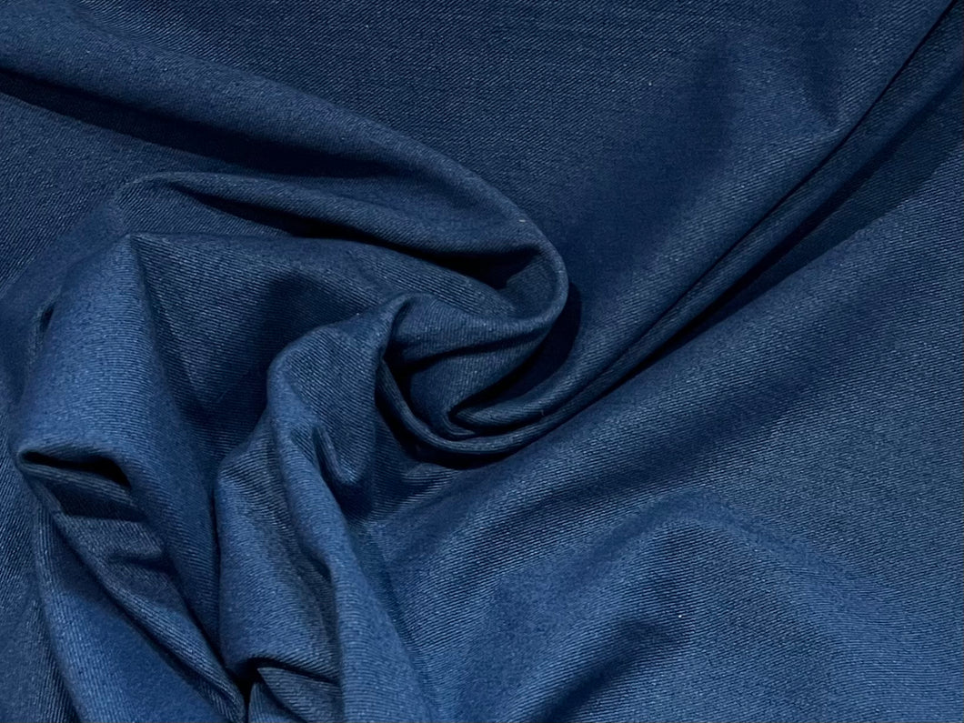 Denim Blue Stretch Knit 56% Cotton 34% Poly 10% Spandex  1/4 Metre Price