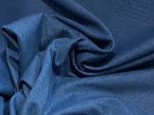 Load image into Gallery viewer, Denim Blue Stretch Knit 56% Cotton 34% Poly 10% Spandex  1/4 Metre Price