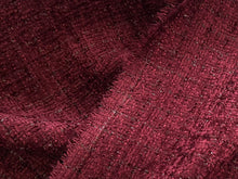 Load image into Gallery viewer, Bordeaux Shimmer Couture Tweed 100% Polyester