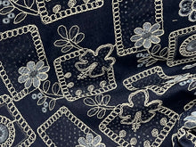 Load image into Gallery viewer, Embroidered Denim 98% Cotton 2% Spandex     1/4 Metre Price