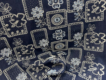 Load image into Gallery viewer, Embroidered Denim 98% Cotton 2% Spandex     1/4 Metre Price