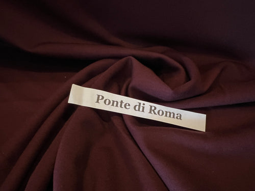 Blackberry Lightweight Ponte di Roma Knit 65% Viscose 30% Nylon 5% Spandex.  1/4 Meter Price