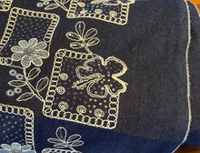 Load image into Gallery viewer, Embroidered Denim 98% Cotton 2% Spandex     1/4 Metre Price