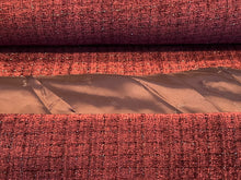 Load image into Gallery viewer, Bordeaux Shimmer Couture Tweed 100% Polyester