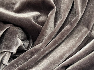Sensuous Silver Stretch Velvet 94% Polyester 6% Spandex     1/4 Meter Price