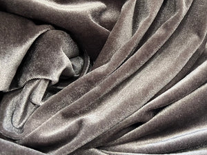Sensuous Silver Stretch Velvet 94% Polyester 6% Spandex     1/4 Meter Price
