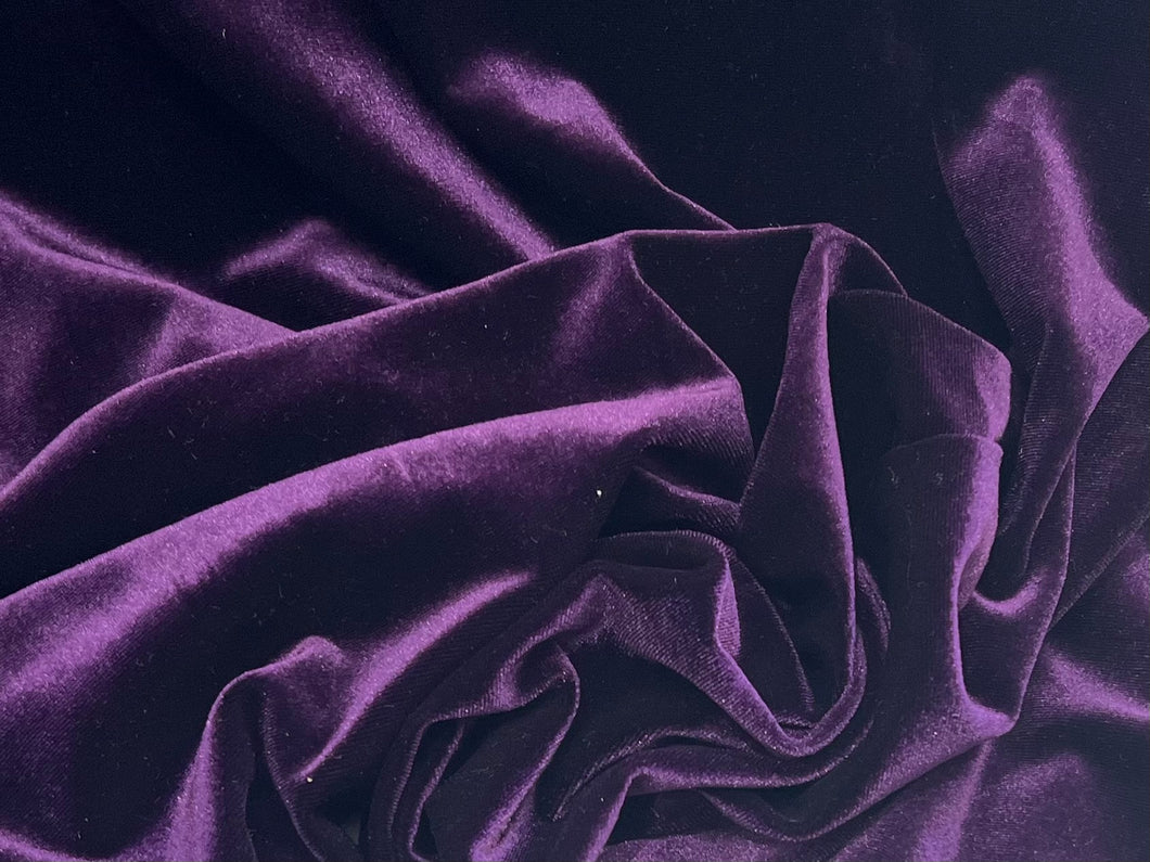 Gorgeous Grape Stretch Velvet 94% Polyester 6% Spandex     1/4 Meter Price