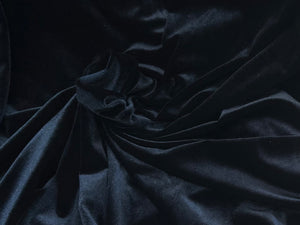 Marine Blue Stretch Velvet 94% Polyester 6% Spandex     1/4 Meter Price