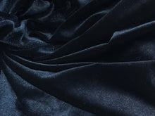 Load image into Gallery viewer, Marine Blue Stretch Velvet 94% Polyester 6% Spandex     1/4 Meter Price