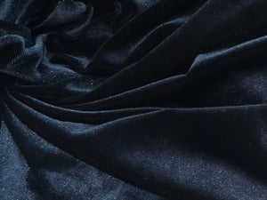 Marine Blue Stretch Velvet 94% Polyester 6% Spandex     1/4 Meter Price