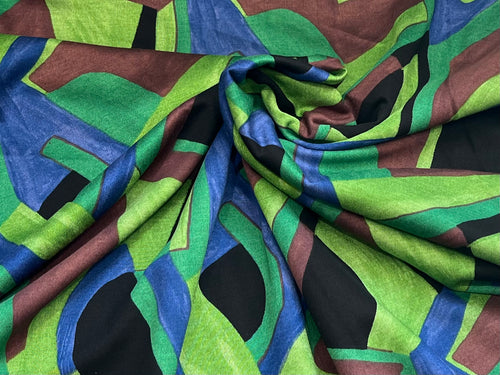 Green & Royal Geometric Lightweight Ponte Knit 45% Viscose 55%Polyester 1/4 Meter Price (Copy) (Copy)