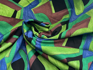 Green & Royal Geometric Lightweight Ponte Knit 45% Viscose 55%Polyester 1/4 Meter Price (Copy) (Copy)